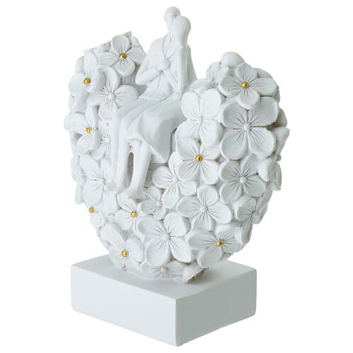 Flowered heart and two lovers favor statue, 16 cm 3
