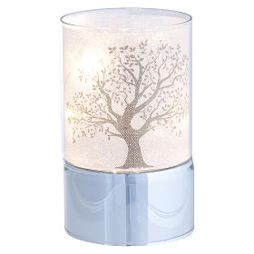 Lampada LED vetro albero della vita bianco Bagutta bomboniere 