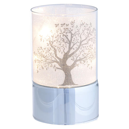 Lampada LED vetro albero della vita bianco Bagutta bomboniere  1