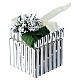 Cofanetto quadrato argentato con fiocchetto e decoro fiori 5x5 cm Bagutta s4
