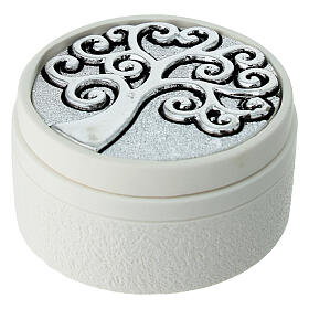 Round favour box with Tree of Life by Bagutta, 2.2 in
