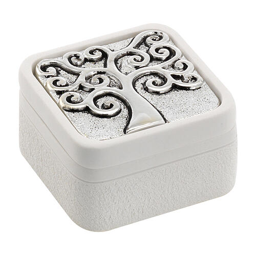 Favour box with silver Tree of Life by Bagutta, 2x2 in 1