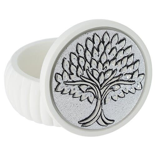 Favour box with silver Tree of Life by Bagutta, 2x3 in 2
