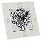 Gastgeschenk quadratische Uhr mit Lebensbaum aus versilbertem Harz 10x10 cm Bagutta s2