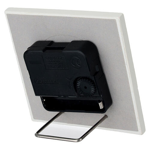 Lembrança relógio quadrado Árvore da Vida prateado resina 10x10 cm Bagutta 3