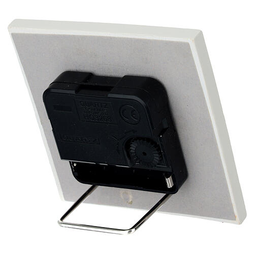 Square clock favour with silver Tree of Life, 4 in, resin, Bagutta 3