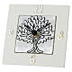 Remerciement horloge carrée arbre de vie argenté résine 10 cm Bagutta s1