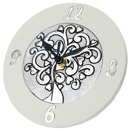 Remerciement horloge arbre de vie argenté résine 15 cm Bagutta 1