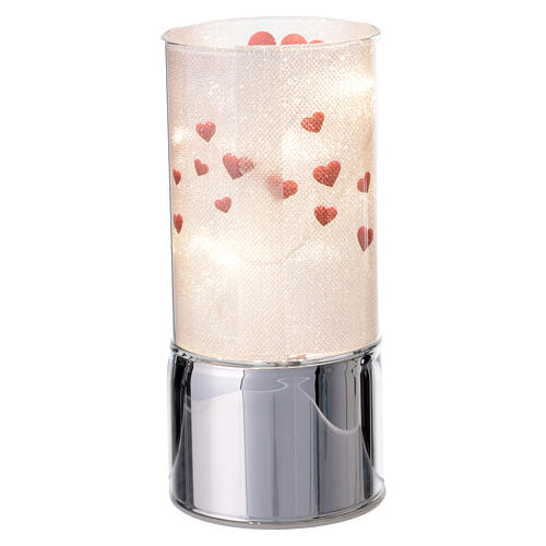 Cadeau de mariage veilleuse en verre arbre de vie cœurs rouges Bagutta 2