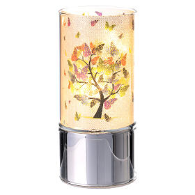 Recuerdo lámpara vidrio árbol de la vida mariposas multicolor Bagutta