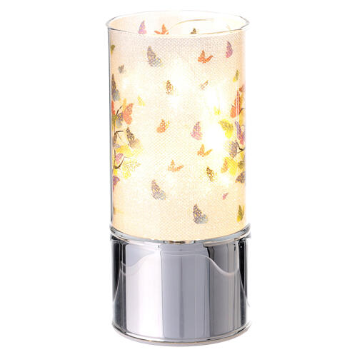 Recuerdo lámpara vidrio árbol de la vida mariposas multicolor Bagutta 2