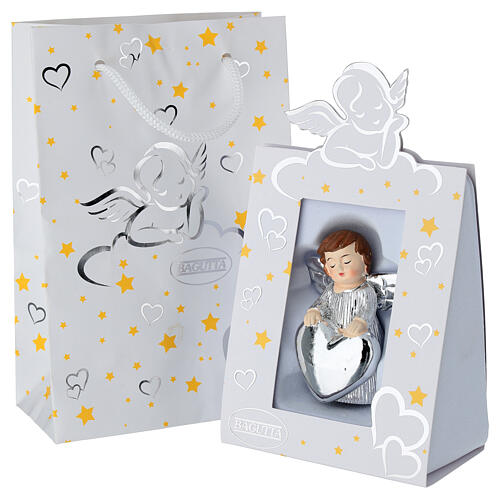 Recuerdo angelito con corazón 7 cm Bagutta 1