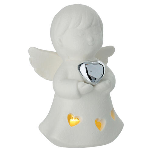 Gastgeschenk Engelsfigur weiß mit versilbertem Herz 10 cm Bagutta 3