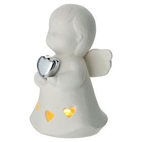 Recuerdo angelito blanco corazón plateado 10 cm Bagutta