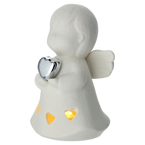 Recuerdo angelito blanco corazón plateado 10 cm Bagutta 2