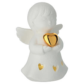 Recuerdo angelito blanco corazón oro 10 cm Bagutta