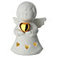 Bomboniera angioletto bianco cuore oro 10 cm Bagutta s1
