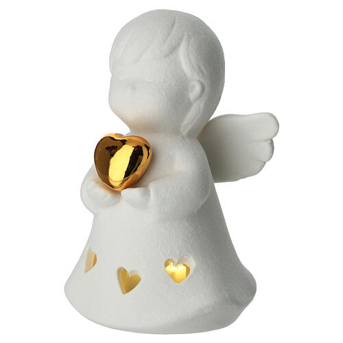 Lembrança anjinho branco coração ouro 10 cm Bagutta 3