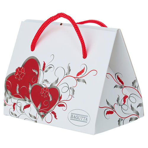 Llavero corazón cuero sintético blanco Bagutta 2
