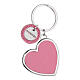 Pink synthetic leather heart keychain, Bagutta s1