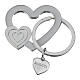 White Enamel Heart Keychain with Small Heart, Bagutta s1