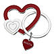 Red enameled heart-shaped key ring with Bagutta heart charm s1