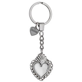 Votive silver heart-shaped keyring by Bagutta