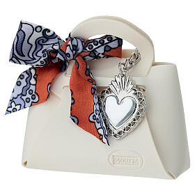 Votive silver heart-shaped keyring by Bagutta