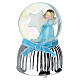 Snow globe with music box, blue angel with a star by Bagutta, 5 in s1