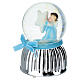 Caixa de música globo de neve com anjinho azul estrela 13 cm Bagutta s2