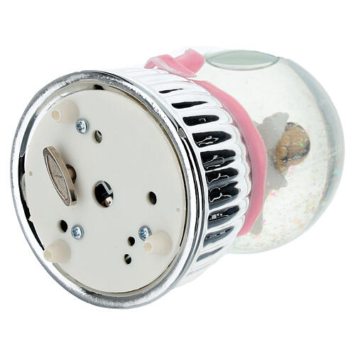 Carillón bola de nieve con angelito rosa y estrella 13 cm Bagutta 5