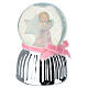 Carillón bola de nieve con angelito rosa y estrella 13 cm Bagutta s2
