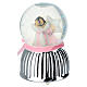 Carillón bola de nieve con angelito rosa y estrella 13 cm Bagutta s4