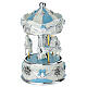 Carillón carrusel caballitos azul acabados blancos y plata 15 cm Bagutta s2