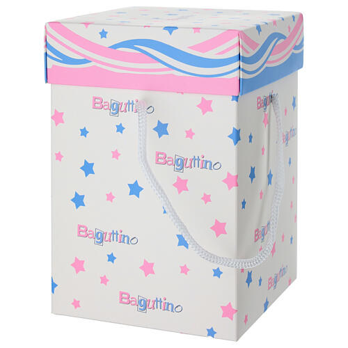 Carillon giostra cavallini azzurro finiture bianche e argento 23 cm Bagutta 3