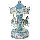 Carillon giostra cavallini azzurro finiture bianche e argento 23 cm Bagutta s1