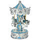 Carillon giostra cavallini azzurro finiture bianche e argento 23 cm Bagutta s2