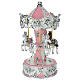 Carillon giostra cavallini rosa finiture bianche e argento 23 cm Bagutta s1