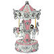 Carillon giostra cavallini rosa finiture bianche e argento 23 cm Bagutta s2