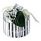 Cofanetto rotondo argentato con fiocchetto e decoro fiori 6 cm Bagutta s3