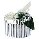Cofre ovalado plateado con lazo y decoración flores 5 cm Bagutta s3