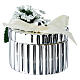 Boîte ovale argentée avec nœud et décoration florale 5 cm Bagutta s1