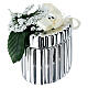 Cofanetto ovale argentato con fiocchetto e decoro fiori 5 cm Bagutta s4