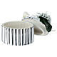 Cofanetto ovale argentato con fiocchetto e decoro fiori 5 cm Bagutta s5