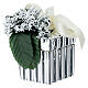 Cofanetto esagonale argentato con fiocchetto e decoro fiori 5 cm Bagutta s3