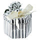 Silver-plated hexagonal trinket box with bow and floral decoration 5 cm, Bagutta s1