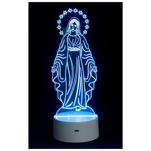 Lámpara led multicolor Virgen Milagrosa 25 cm 2