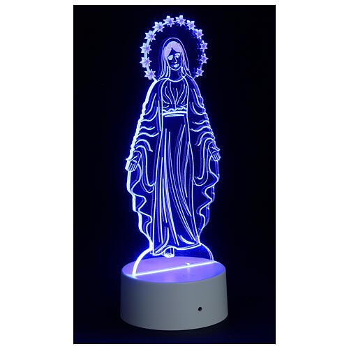 Lámpara led multicolor Virgen Milagrosa 25 cm 4