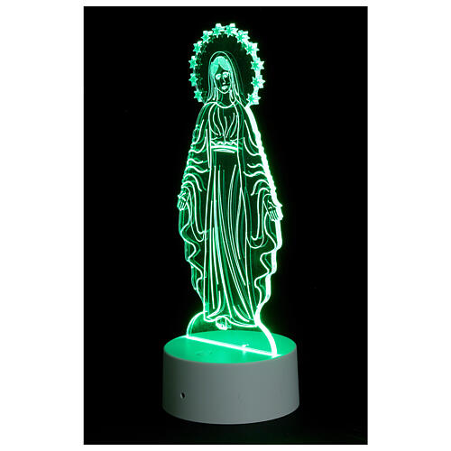 Lámpara led multicolor Virgen Milagrosa 25 cm 5