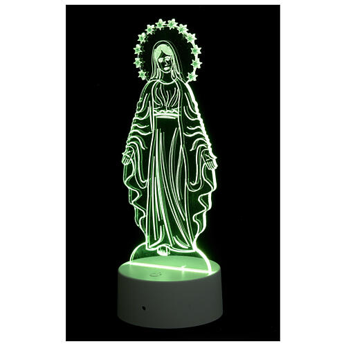 Lámpara led multicolor Virgen Milagrosa 25 cm 6